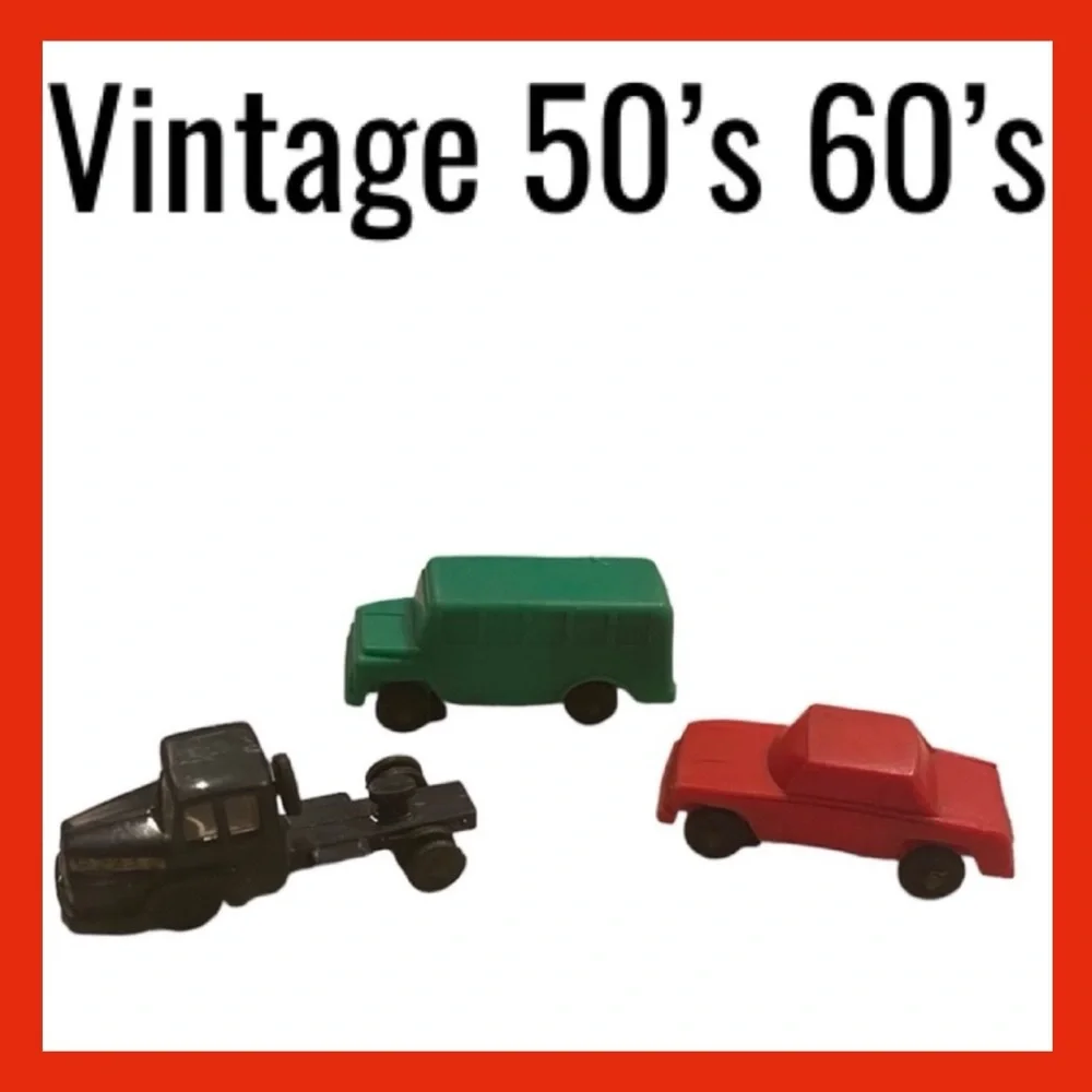 Vintage Cars Plastic Vintage Toys Bundle 1950s 1960s Collectible Set Red Black